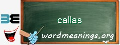 WordMeaning blackboard for callas